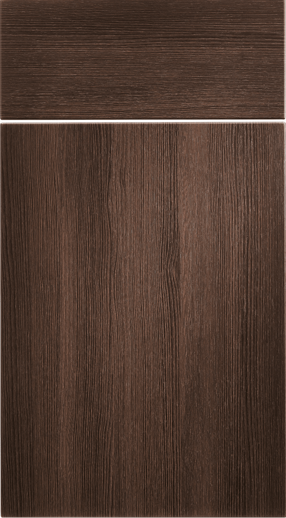 Dark brown wood grain texture with smooth top section and vertical grain pattern on bottom section